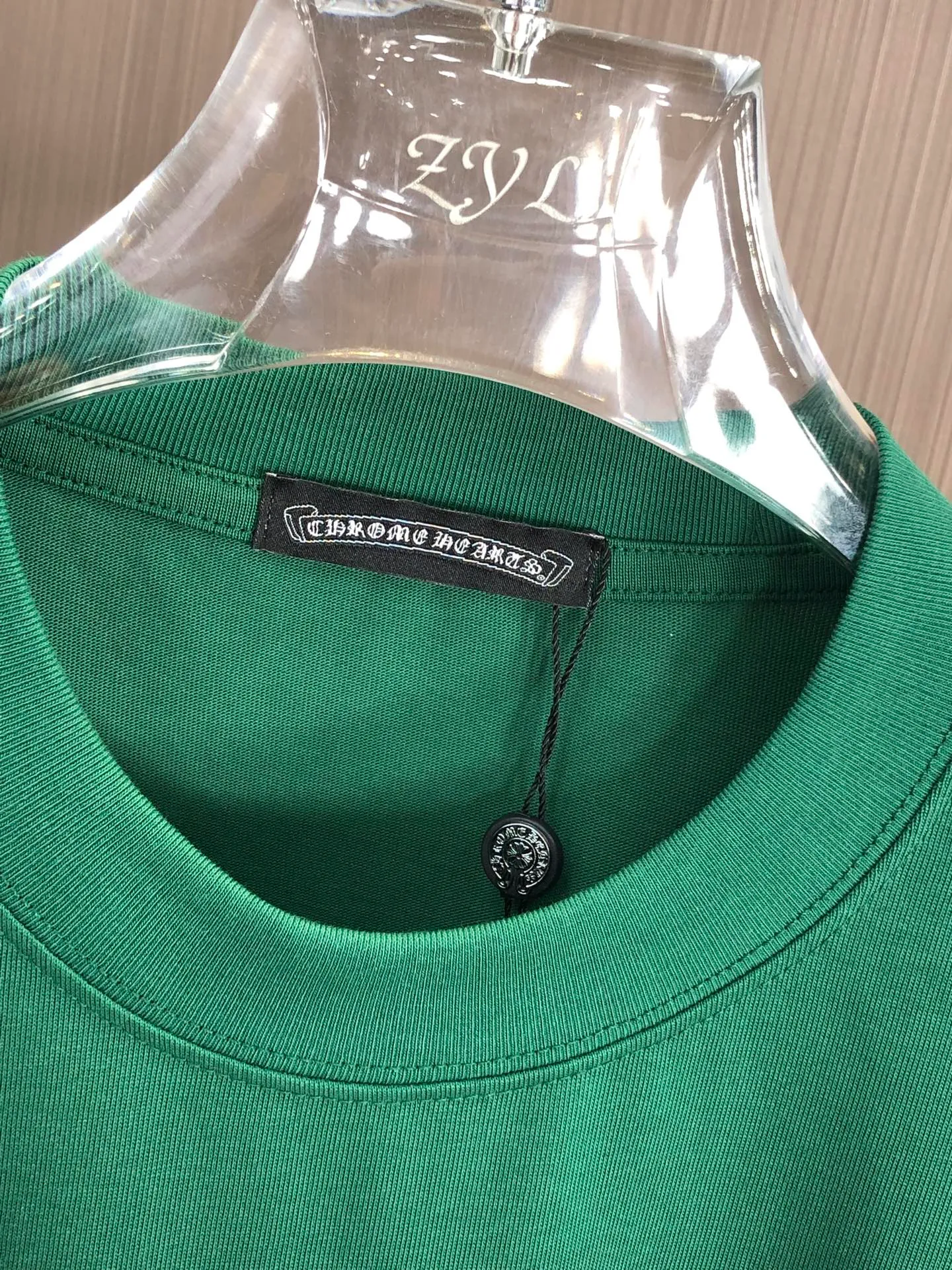 🅿️200 CH Croxin 2025 Spring and Summer New Style Round Neck Short Sleeves Dot Printing ➕ Scattered Diamond Craftsmanship Full of Details Made of High Weight 320g Double Yarn Combed Cotton Fabric Slightly Loose Fit Fabric Feels Soft and Thick Uniform Style for Men and Women Color: Black White Green Code Number: SMLXLXXL